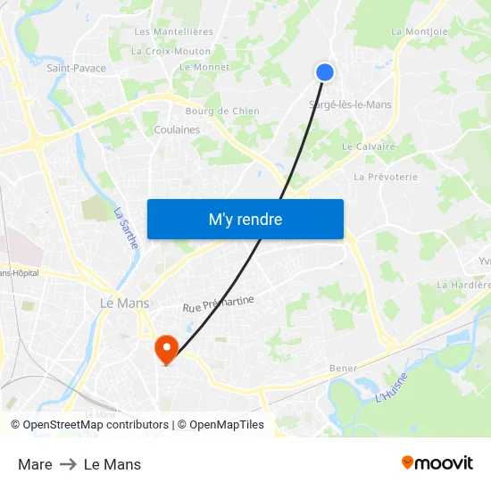 Mare to Le Mans map