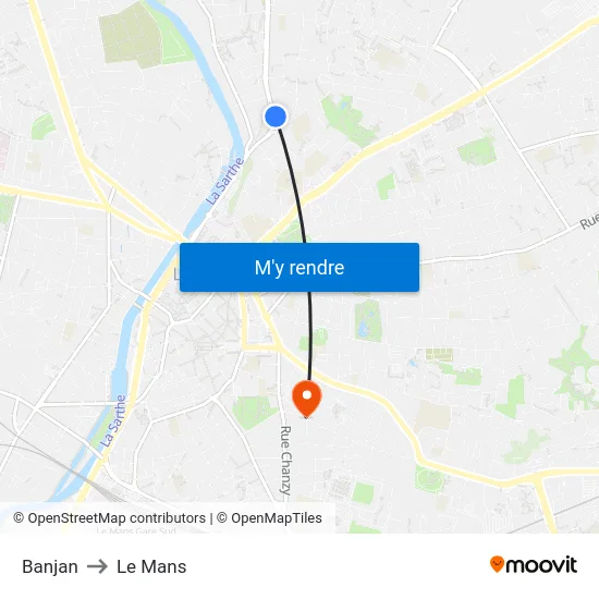 Banjan to Le Mans map