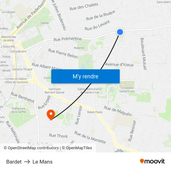 Bardet to Le Mans map