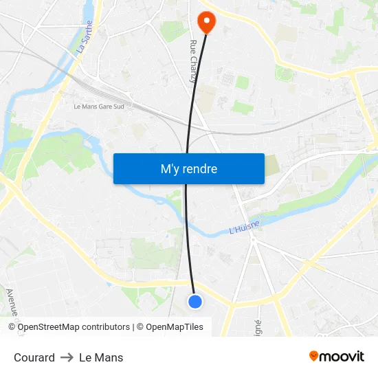 Courard to Le Mans map