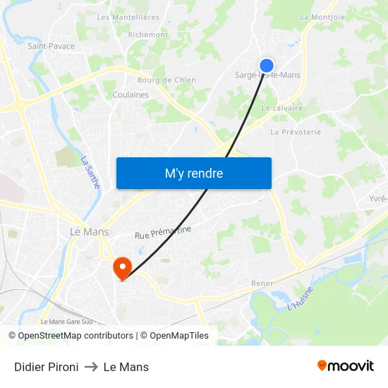 Didier Pironi to Le Mans map