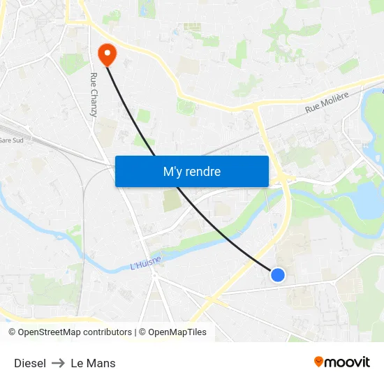 Diesel to Le Mans map