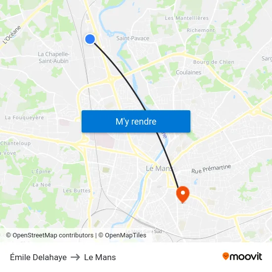 Émile Delahaye to Le Mans map