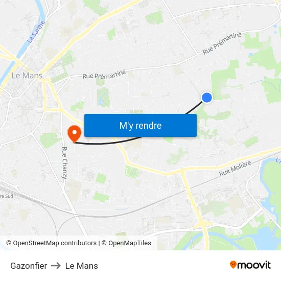 Gazonfier to Le Mans map