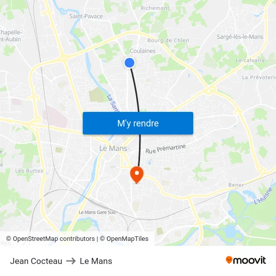 Jean Cocteau to Le Mans map