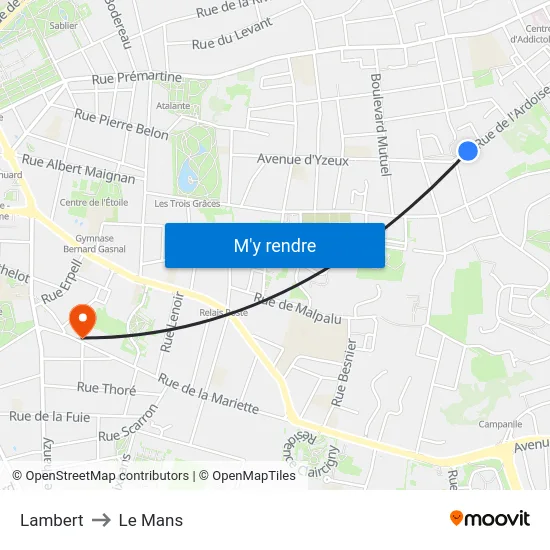 Lambert to Le Mans map