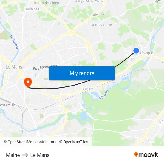 Maine to Le Mans map