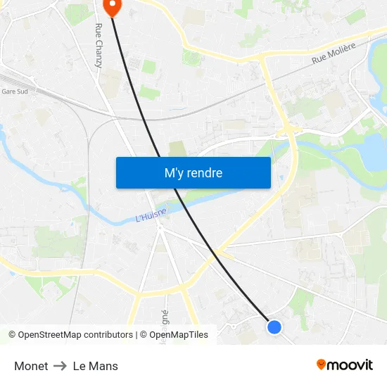 Monet to Le Mans map