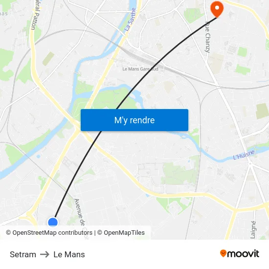 Setram to Le Mans map