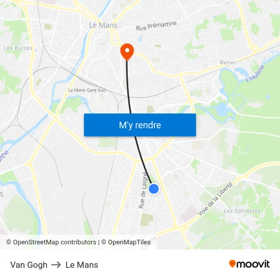 Van Gogh to Le Mans map