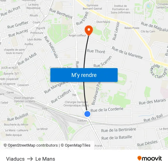 Viaducs to Le Mans map