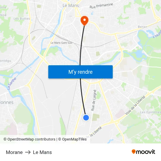 Morane to Le Mans map