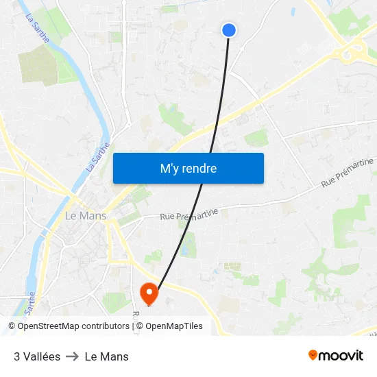 3 Vallées to Le Mans map