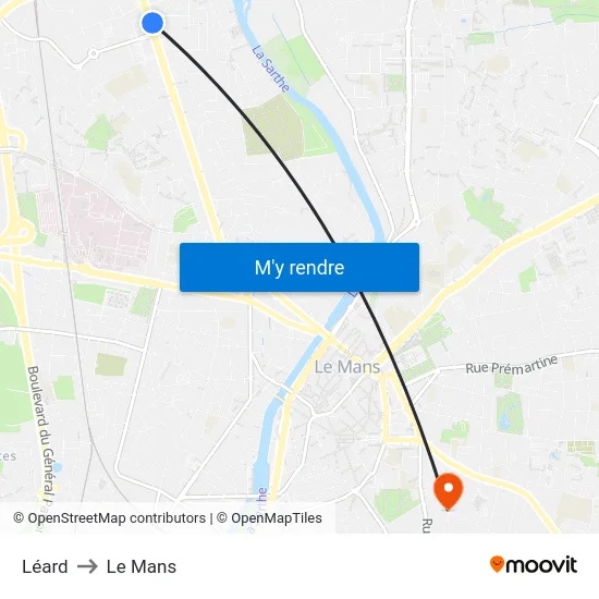 Léard to Le Mans map