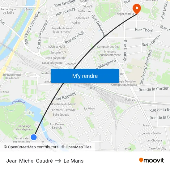 Jean-Michel Gaudré to Le Mans map