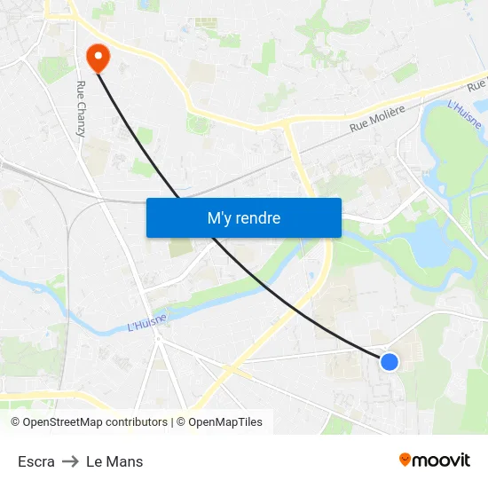 Escra to Le Mans map