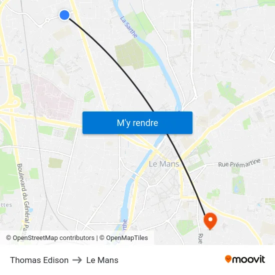Thomas Edison to Le Mans map