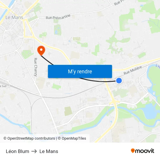 Léon Blum to Le Mans map