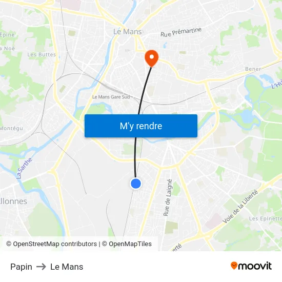 Papin to Le Mans map