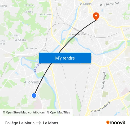 Collège Le Marin to Le Mans map