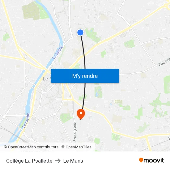 Collège La Psallette to Le Mans map