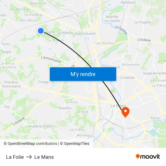 La Folie to Le Mans map
