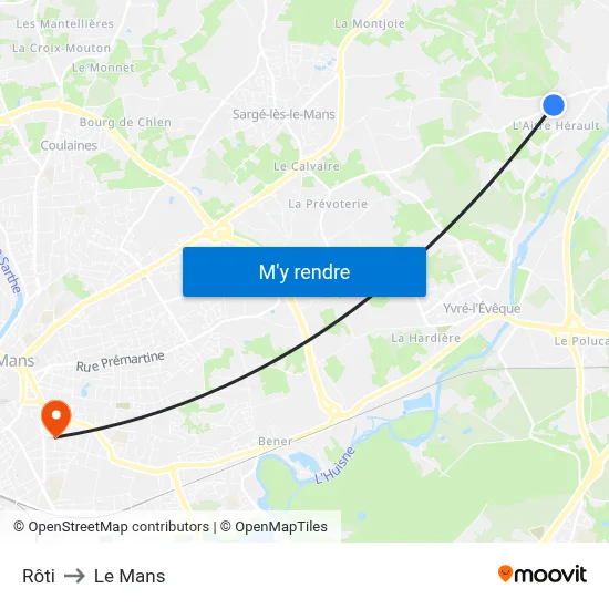 Rôti to Le Mans map