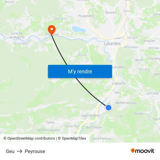 Geu to Peyrouse map