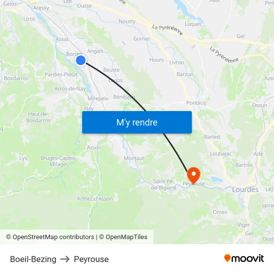 Boeil-Bezing to Peyrouse map