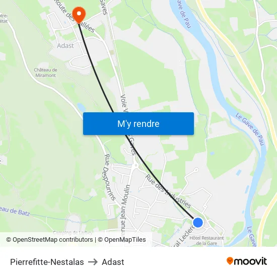 Pierrefitte-Nestalas to Adast map