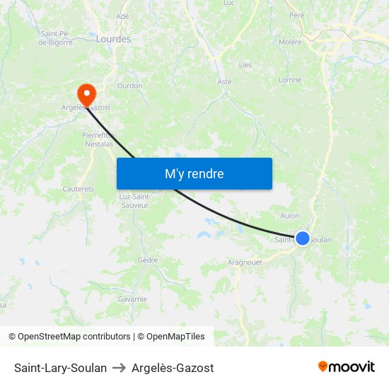 Saint-Lary-Soulan to Argelès-Gazost map