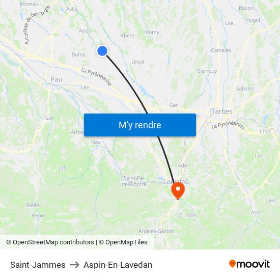 Saint-Jammes to Aspin-En-Lavedan map