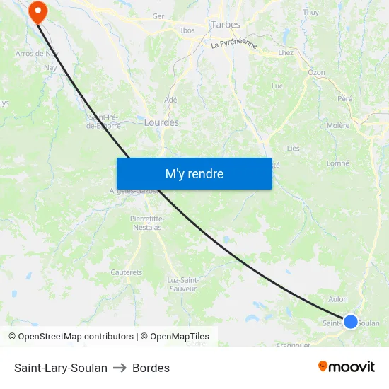 Saint-Lary-Soulan to Bordes map