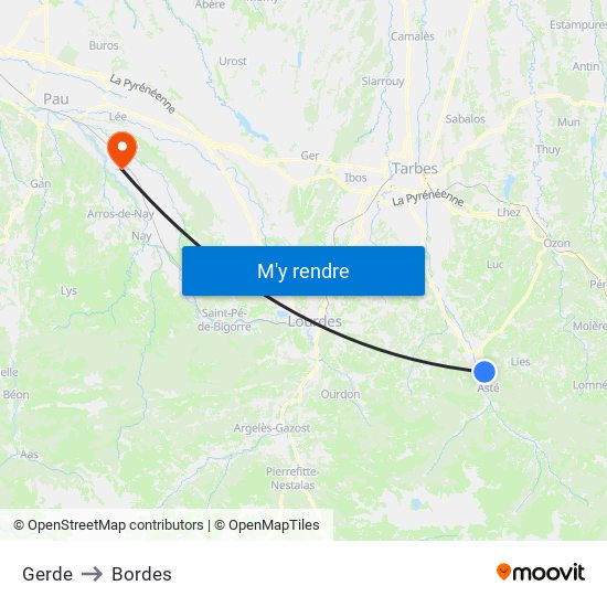 Gerde to Bordes map