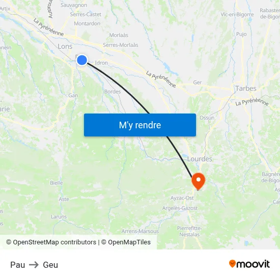 Pau to Geu map