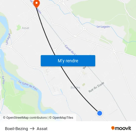 Boeil-Bezing to Assat map