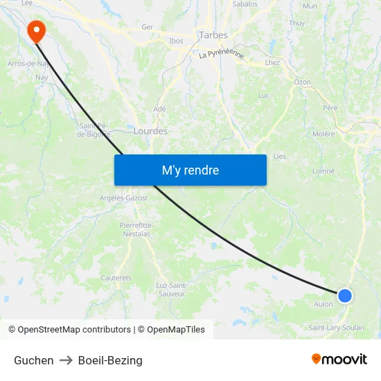 Guchen to Boeil-Bezing map