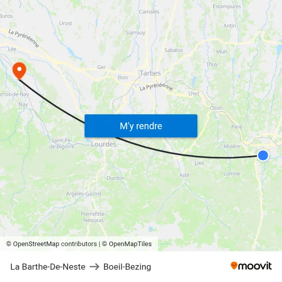La Barthe-De-Neste to Boeil-Bezing map