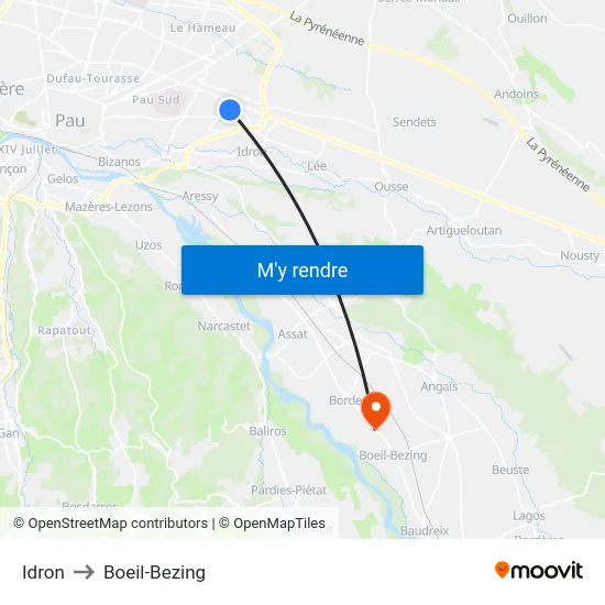 Idron to Boeil-Bezing map