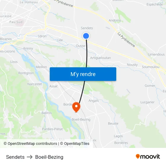Sendets to Boeil-Bezing map