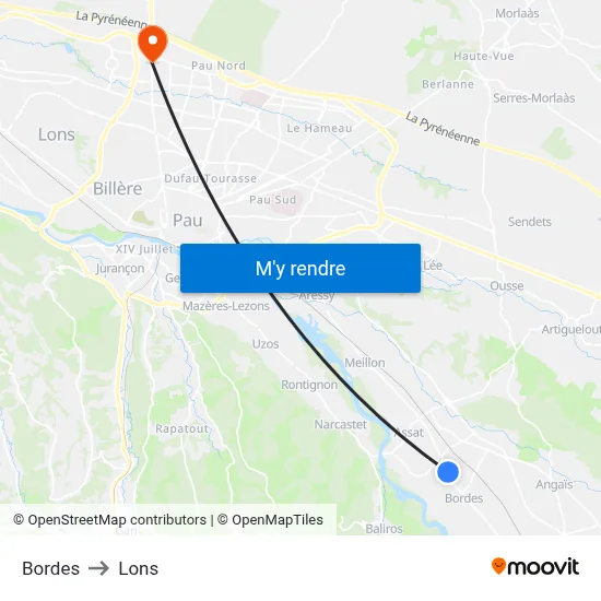 Bordes to Lons map
