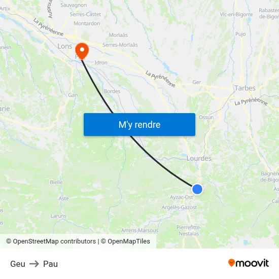 Geu to Pau map