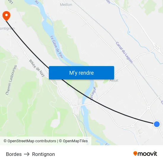 Bordes to Rontignon map