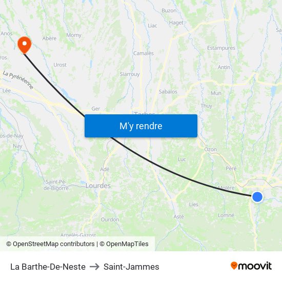 La Barthe-De-Neste to Saint-Jammes map