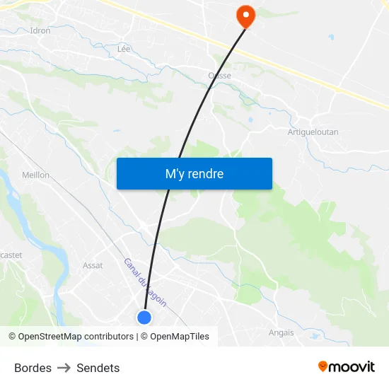 Bordes to Sendets map