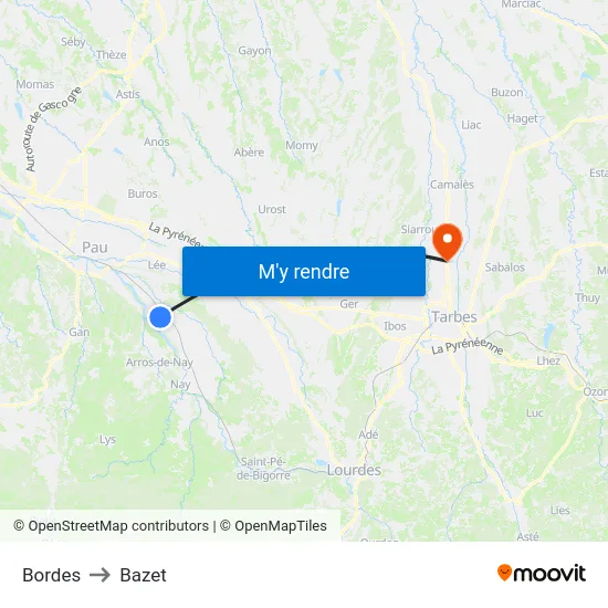 Bordes to Bazet map