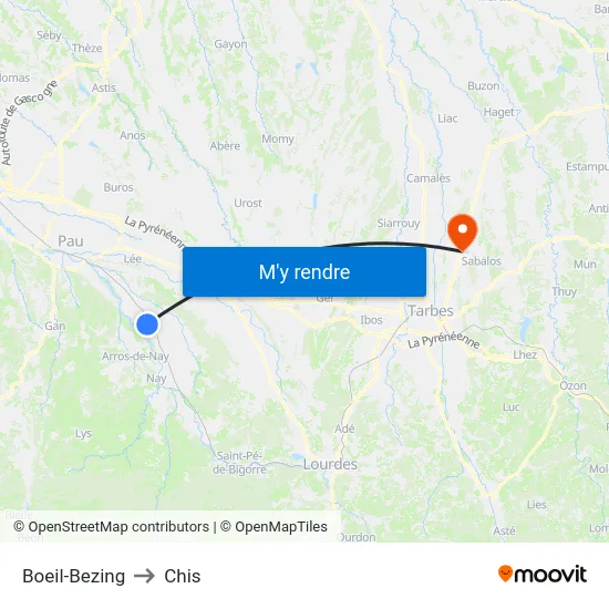 Boeil-Bezing to Chis map