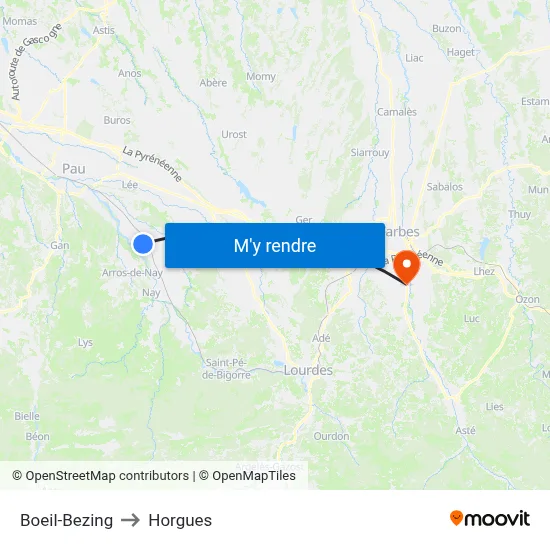 Boeil-Bezing to Horgues map