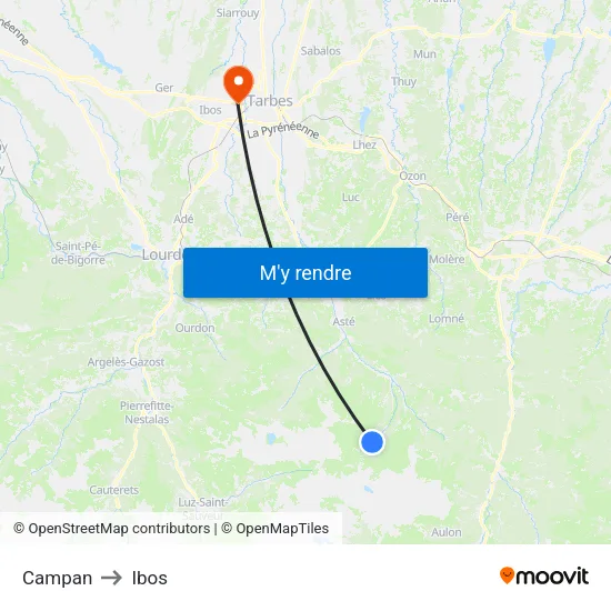 Campan to Ibos map