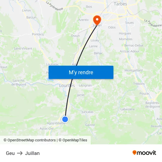 Geu to Juillan map